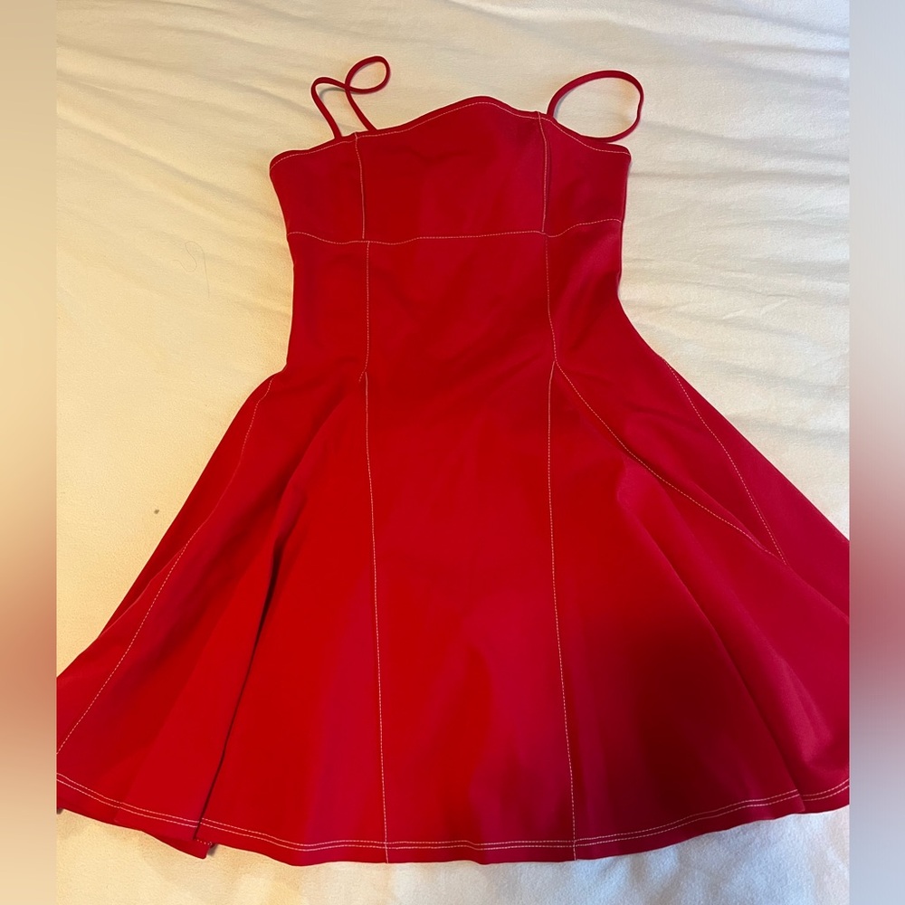 Urban outfitters red pleated dress NWT